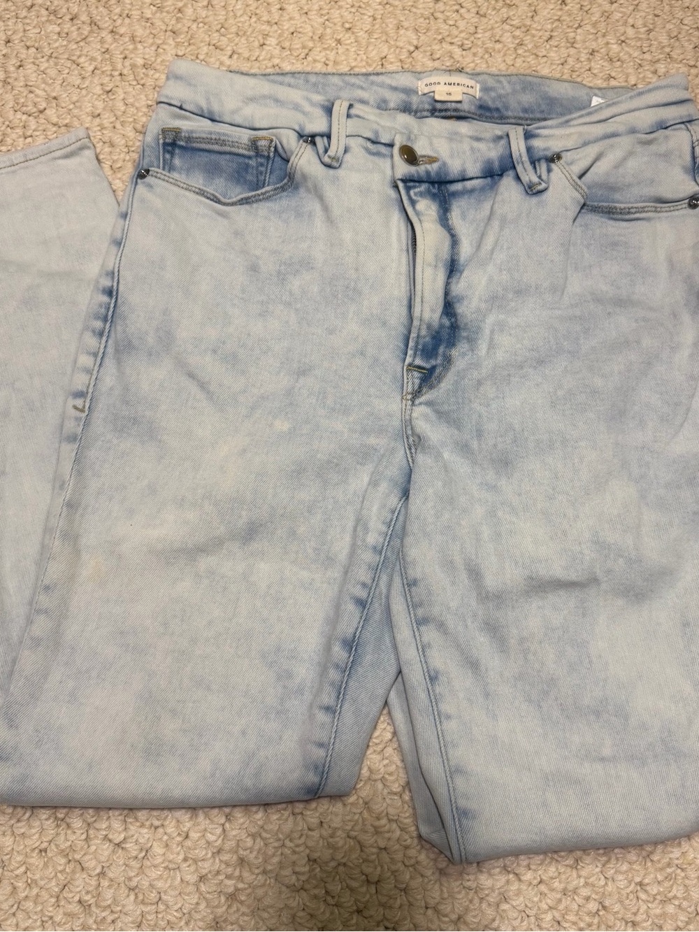 Good American Light Blue Stretch Skinny Jeans Size 15